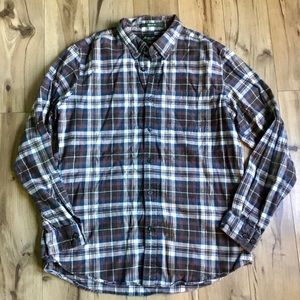 Eddie Bauer Relaxed Fit Tartan Scotch Plaid Flannel Cotton Button Down Shirt